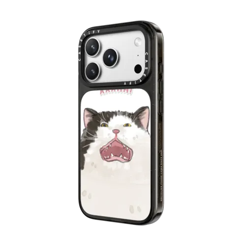 AHH! Cat by Watercatlor | iPhone 18 Pro / Impact Case MagSafe Compatible - Glossy / Glossy Black | Image 2