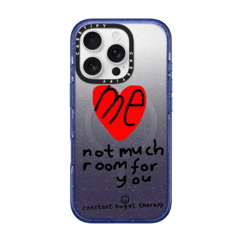 me - not much room for you | iPhone 16 Pro / Impact Case MagSafe Compatible / Glitter Indigo | Image 1