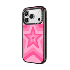 Pink Star Starburst 70s Retro Pattern | iPhone 17 Pro Max / Impact Case MagSafe Compatible / Black | Image 2