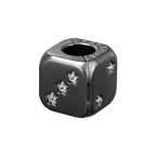 Metal Charm Cube - Black with Crystal Stars