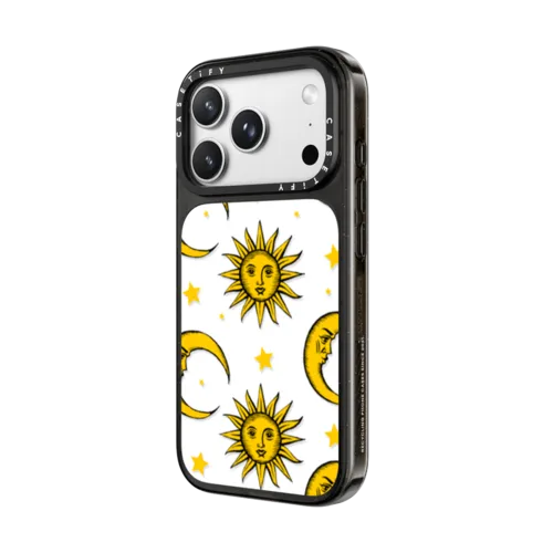 Sun Moon Stars Transparent Gold Yellow | iPhone 18 Pro Max / Impact Case MagSafe Compatible - Glossy / Glossy Black | Image 2