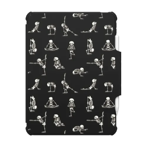 Skeleton Yoga | iPad Air 11-inch (M2 - M4) / iPad Impact Folio Case / Black | Image 1