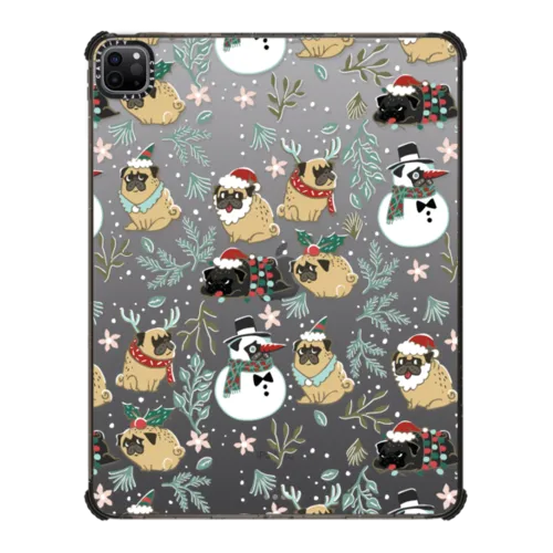 Christmas Pugs | iPad Pro 12.9-inch (5th/6th gen) / iPad Impact Case / Black | Image 1