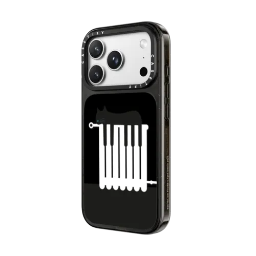 Music cat on the heater | iPhone 18 Pro Max / Impact Case MagSafe Compatible - Glossy / Glossy Black | Image 2