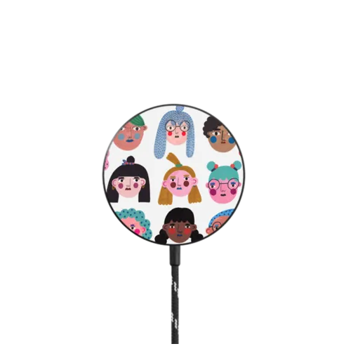 GIRLS by Daria Solak Illustrations |   / PowerThru Magnetic Wireless Charger MagSafe Compatible / Black | Image 1