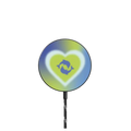 Dolphin Heart - Ocean |   / PowerThru Magnetic Wireless Charger MagSafe Compatible / Black | Image 1