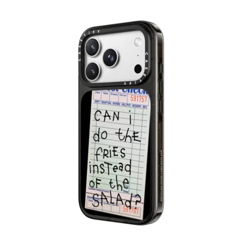 The Fries Instead of Salad | iPhone 18 Pro Max / Impact Case MagSafe Compatible - Glossy / Glossy Black | Image 2