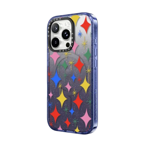 Sparkle Party by Katie Benn | iPhone 16 Pro Max / Impact Case MagSafe Compatible / Glitter Indigo | Image 2