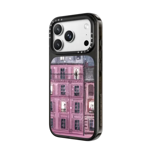 Winter in Paris (Holiday Fashion Illustration Case) | iPhone 18 Pro Max / Impact Case MagSafe Compatible - Glossy / Glossy Black | Image 2