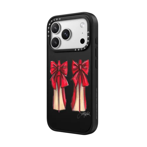Ruby Christmas Shoes (Fashion Illustration) | iPhone 17 Pro Max / Impact Case MagSafe Compatible / Matte Black | Image 2