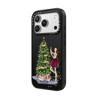 The Highest Bough (Brunette) Christmas Fashion Illustration Case | iPhone 17 Pro Max / Impact Case MagSafe Compatible / Matte Black | Image 2