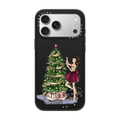 The Highest Bough (Brunette) Christmas Fashion Illustration Case | iPhone 17 Pro Max / Impact Case MagSafe Compatible / Matte Black | Image 1