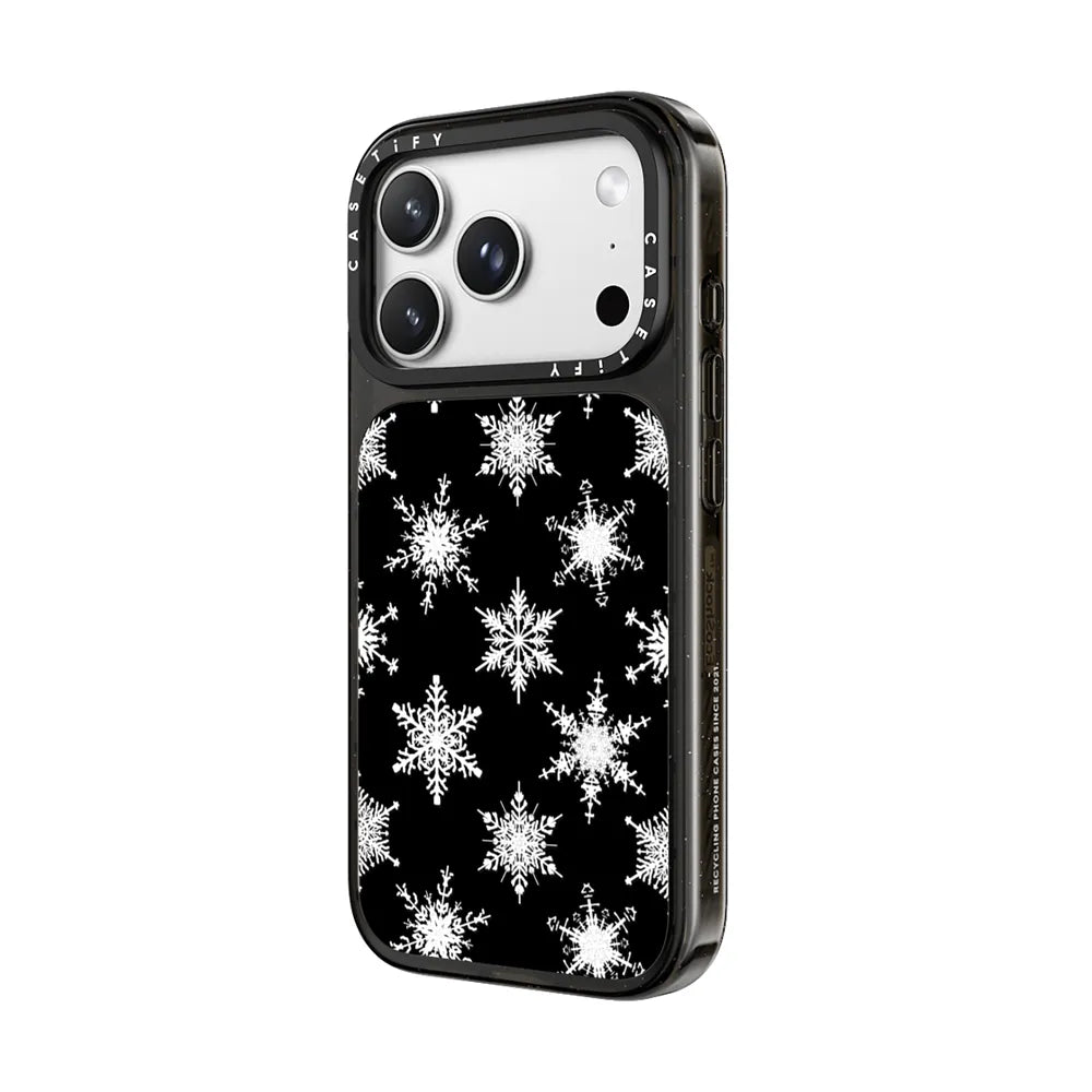 Let it Snow! - White Snowflake Pattern on Crystal Transparent
