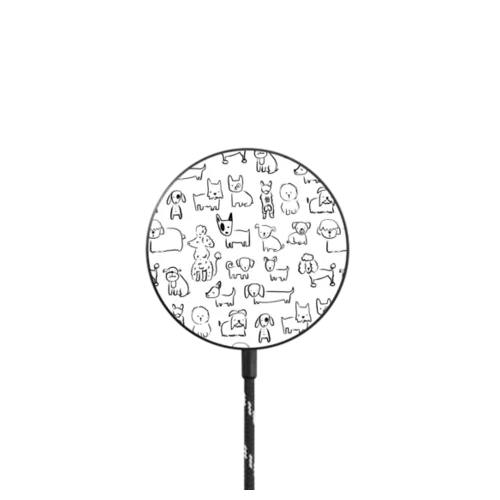 DOGS by BLACK LAMB STUDIO |   / PowerThru Magnetic Wireless Charger MagSafe Compatible / Black | Image 1