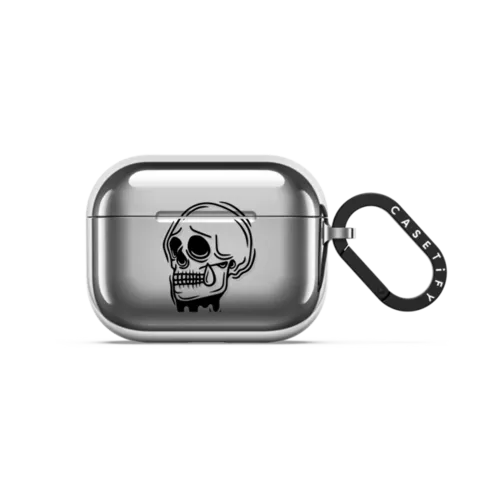 Sad Skelly | AirPods Pro 3 / Earbuds Mirror Case / Silver | Image 1