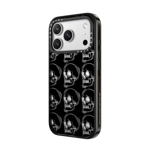 Sad Skelly pattern | iPhone 17 Pro Max / Impact Case MagSafe Compatible / Black | Image 2