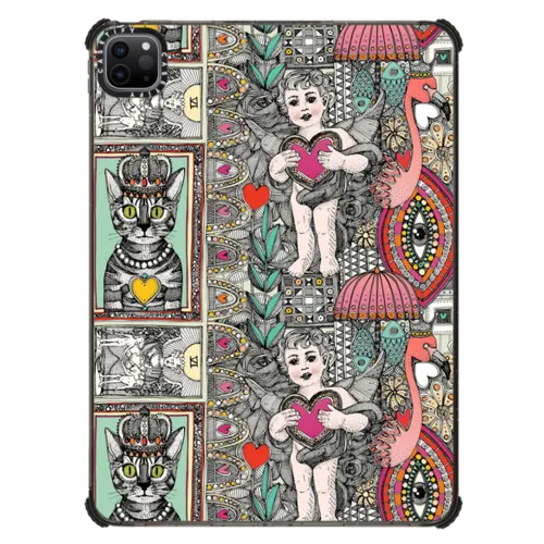 vintage valentine kitsch iPad | iPad Pro 11-inch (3rd/4th gen) / iPad Impact Case / Black | Image 1