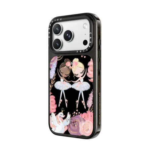 Swan Lake Ballet Roses and Ballerinas by Nature Magick | iPhone 18 Pro Max / Impact Case MagSafe Compatible - Glossy / Glossy Black | Image 2