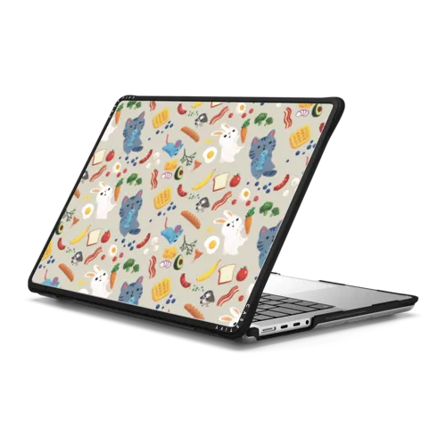 Breakfast Foods with Animals | MacBook Pro 14-inch (M1 - M5) / MacBook Impact Case / Black | Image 1