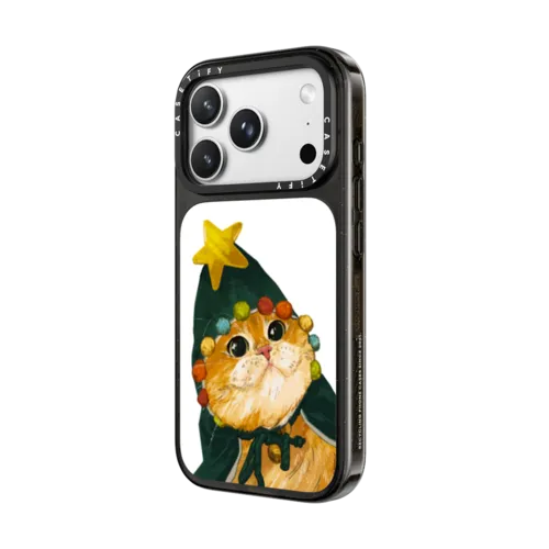 The Cat-Mas Tree | iPhone 18 Pro Max / Impact Case MagSafe Compatible - Glossy / Glossy Black | Image 2