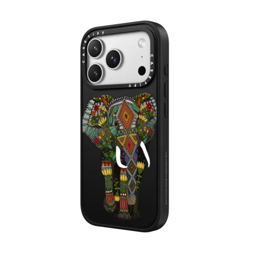floral elephant transparent | iPhone 17 Pro Max / Impact Case MagSafe Compatible / Matte Black | Image 2