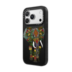 floral elephant transparent | iPhone 17 Pro Max / Impact Case MagSafe Compatible / Matte Black | Image 2