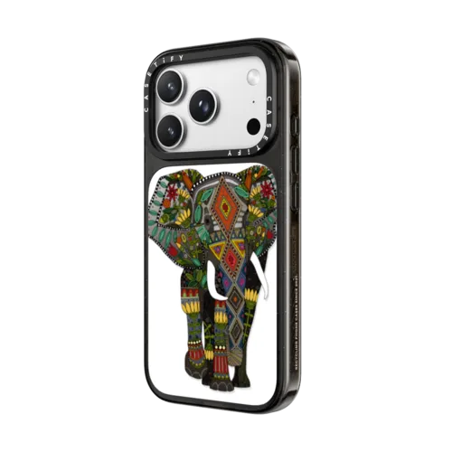 floral elephant transparent | iPhone 18 Pro Max / Impact Case MagSafe Compatible - Glossy / Glossy Black | Image 2