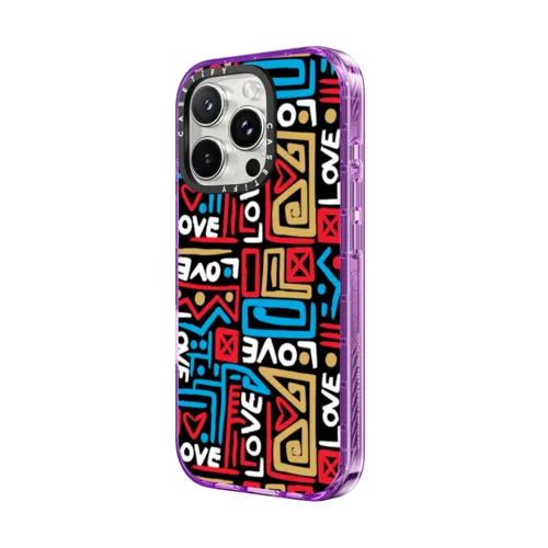 LOVE BY ROMERO BRITTO | iPhone 16 Pro Max / Impact Case MagSafe Compatible / Purple | Image 2