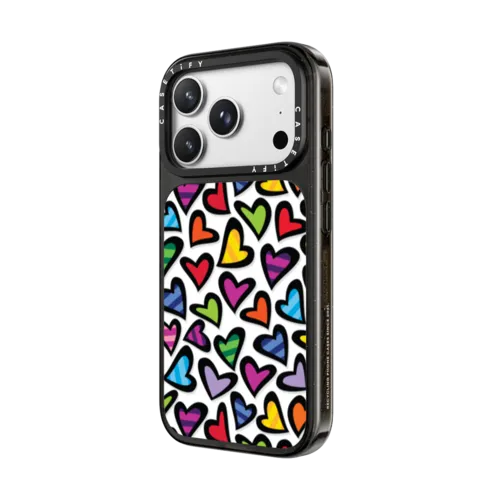 HEARTS BY ROMERO BRITTO | iPhone 18 Pro Max / Impact Case MagSafe Compatible - Glossy / Glossy Black | Image 2
