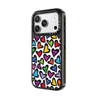 HEARTS BY ROMERO BRITTO | iPhone 18 Pro / Impact Case MagSafe Compatible - Glossy / Glossy Black | Image 2