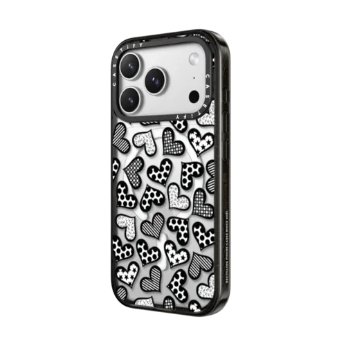HEARTS BLACK BY ROMERO BRITTO | iPhone 17 Pro Max / Impact Case MagSafe Compatible / Black | Image 2