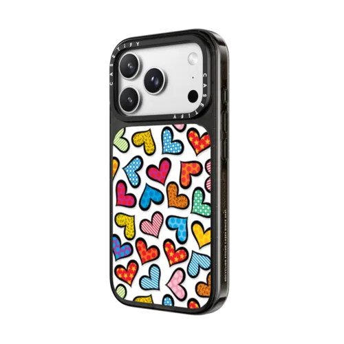 HEARTS BY ROMERO BRITTO | iPhone 18 Pro Max / Impact Case MagSafe Compatible - Glossy / Glossy Black | Image 2