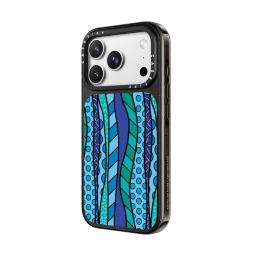 WAVES BY ROMERO BRITTO | iPhone 18 Pro Max / Impact Case MagSafe Compatible - Glossy / Glossy Black | Image 2