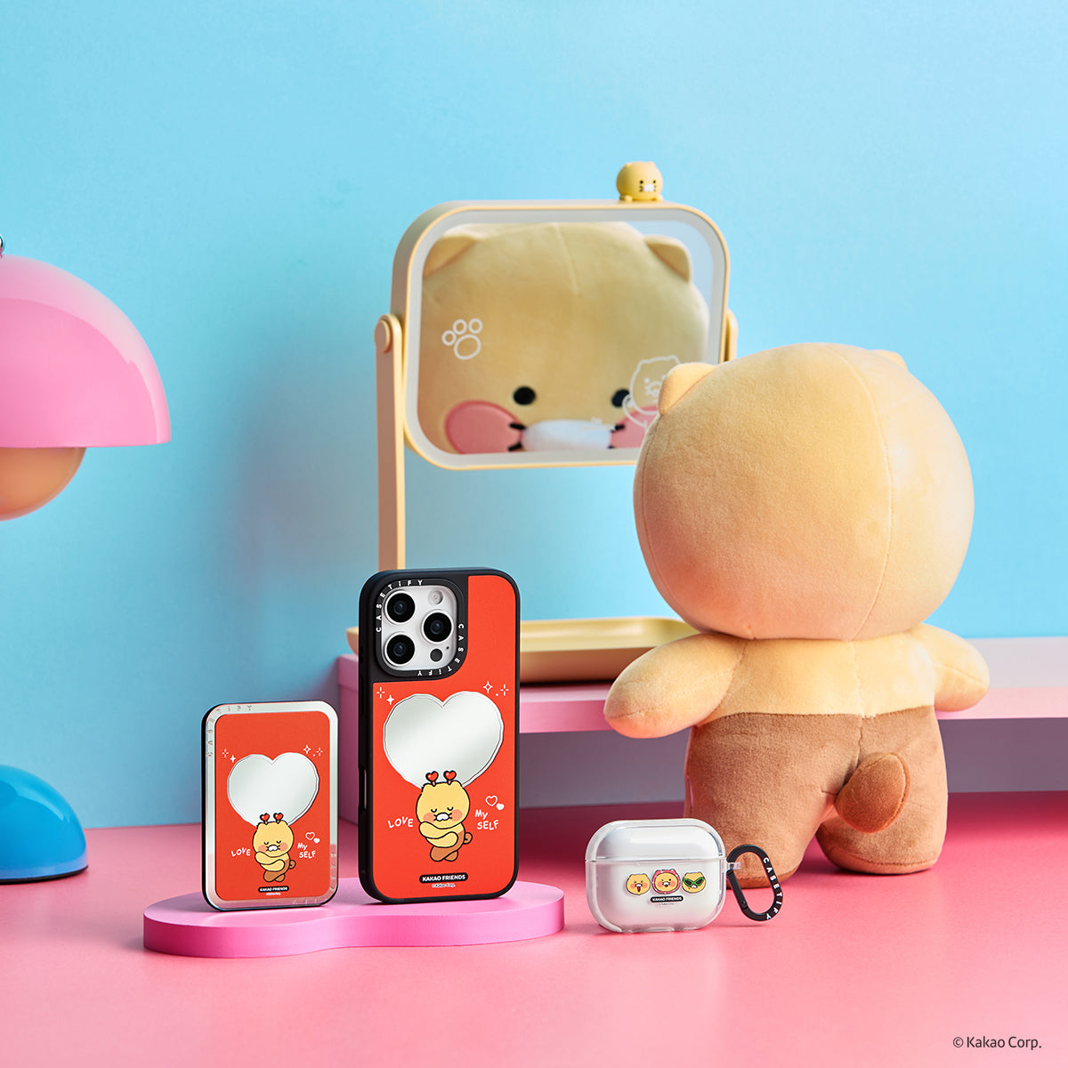 CHOONSIK Love Myself Special Set - iPhone 16 Pro Max MagSafe Mirror Case + Mirror Cardholder Stand + AirPods Pro 2 / Pro Earbuds Impact Case | Image 1