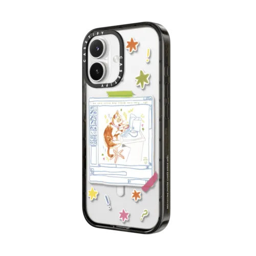 Hardworking Cat | iPhone 17 / Impact Case MagSafe Compatible / Black | Image 2