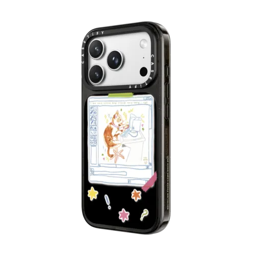 Hardworking Cat | iPhone 18 Pro Max / Impact Case MagSafe Compatible - Glossy / Glossy Black | Image 2