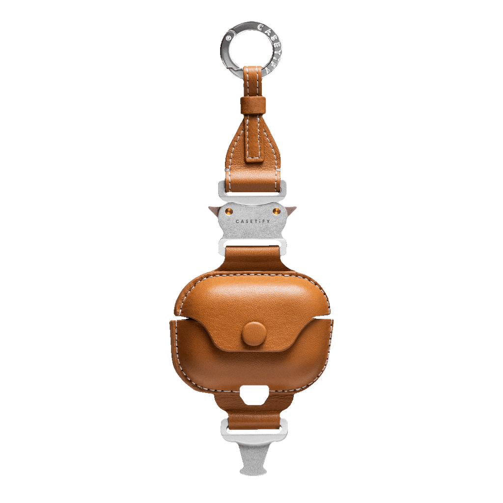 2-in-1 Utility Lanyard with Leather Earbuds - Ecru/tan - AirPods Pro