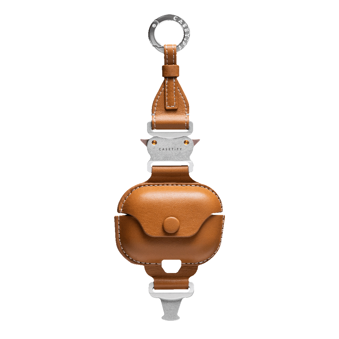 2-in-1 Utility Lanyard with Leather Earbuds - Ecru/tan - AirPods Pro