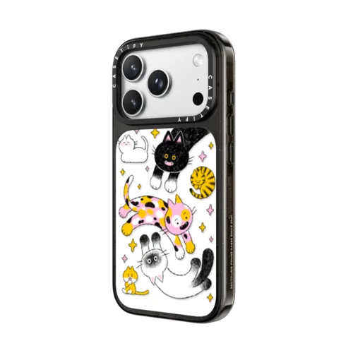 Cats Cats Cats by Minstudio | iPhone 18 Pro Max / Impact Case MagSafe Compatible - Glossy / Glossy Black | Image 2