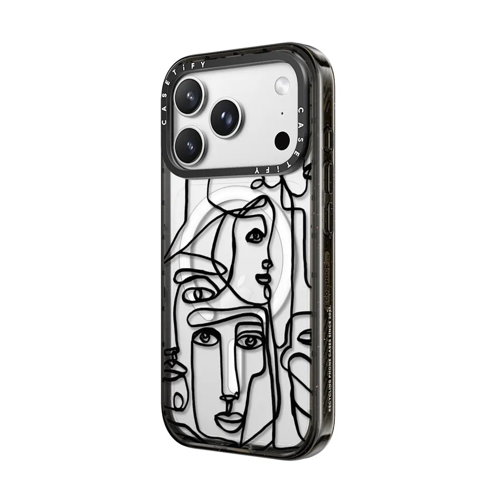 FACE MOSAIC SKETCH 1 CLEAR CASE IPHONE, ABSTRACT MINIMAL PEOPLE ILLUSTRATION By Ebi Emporium