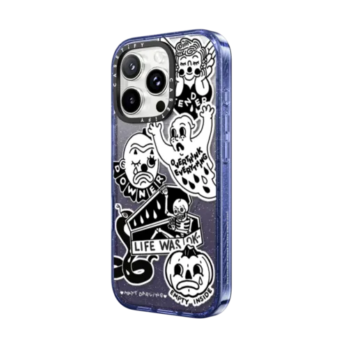 matt darling sticker case | iPhone 16 Pro / Impact Case MagSafe Compatible / Glitter Indigo | Image 2