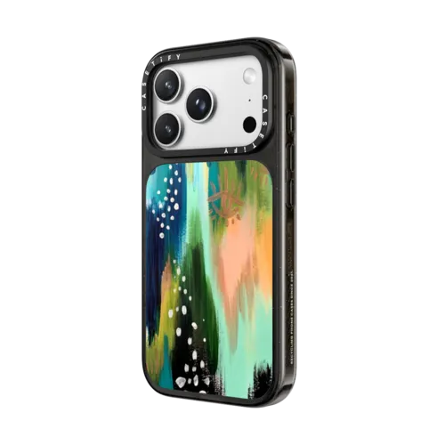 EttaVee Teal Dreams | iPhone 18 Pro / Impact Case MagSafe Compatible - Glossy / Glossy Black | Image 2