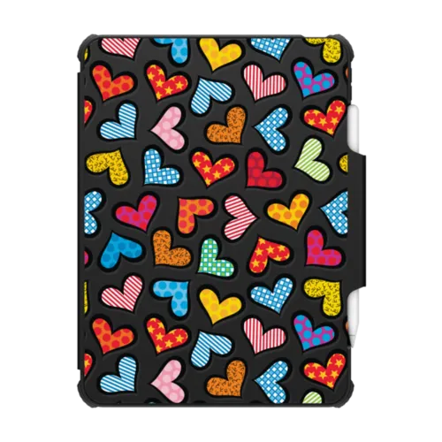 HEARTS BY ROMERO BRITTO | iPad Pro 11-inch (3rd/4th gen) / iPad Impact Folio Case / Black | Image 1