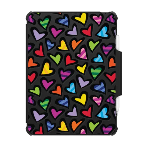 HEARTS BY ROMERO BRITTO | iPad Pro 11-inch (3rd/4th gen) / iPad Impact Folio Case / Black | Image 1
