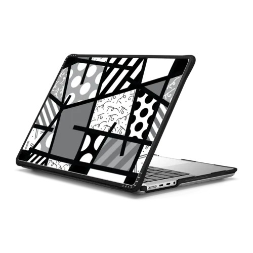 BLACK LANDSCAPE BY ROMERO BRITTO | MacBook Pro 14-inch (M1 - M5) / MacBook Impact Case / Black | Image 1