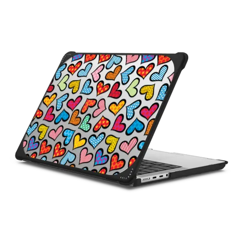HEARTS BY ROMERO BRITTO | MacBook Pro 14-inch (M1 - M5) / MacBook Bounce Case / Black | Image 1