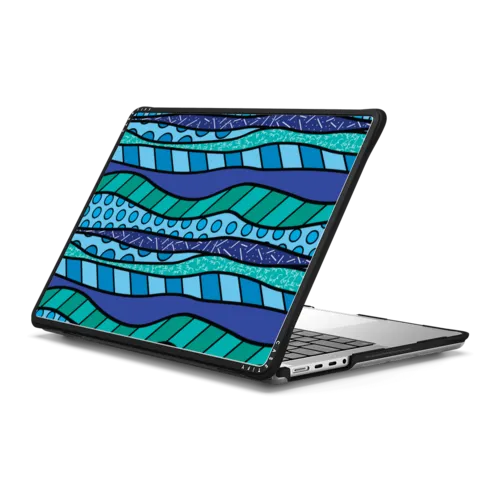 WAVES BY ROMERO BRITTO | MacBook Pro 14-inch (M1 - M5) / MacBook Impact Case / Black | Image 1
