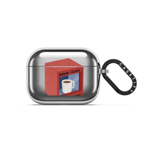 Coffee Emergency | AirPods Pro 3 / Earbuds Mirror Case / Silver | Image 1