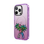 PARADISE BY ROMERO BRITTO | iPhone 16 Pro Max / Impact Case MagSafe Compatible / Glitter Purple | Image 2