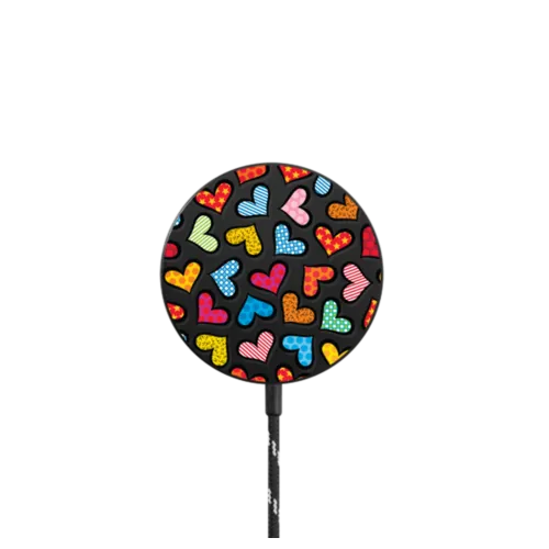 HEARTS BY ROMERO BRITTO |   / PowerThru Magnetic Wireless Charger MagSafe Compatible / Black | Image 1
